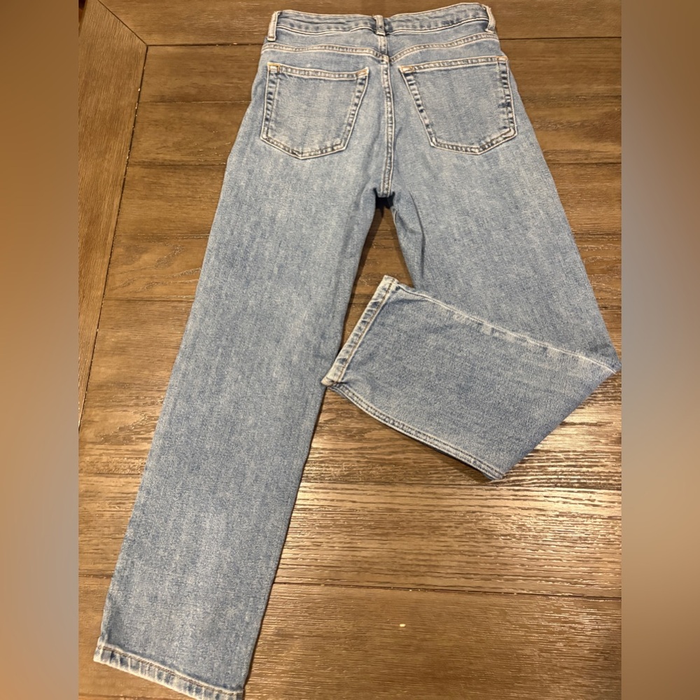Topshop Straight Leg Blue Denim Jeans - Picture 2 of 4